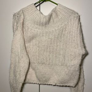 Forever 21, long neck white/crème knit sweater
